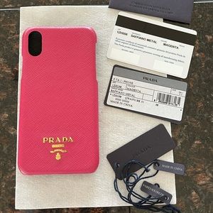 Prada Magenta Saffiano iPhone X & XS Phone Case